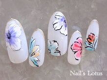 ネイルズロータス(Nails Lotus)/ナチュラルフラワー手書きアート