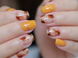 べっ甲ネイル　ミラー　秋ネイル
