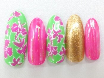 ネイリックス 栄ガスビル(NAILX)/ワンカラーにアートをプラスして