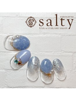 ネイルアンドアイラッシュサロン ソルティ 寺田町(salty)/水面ネイル