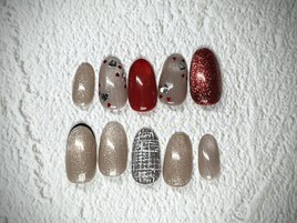 ガーリー冬ネイル