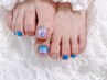 Foot★フットジェルネイル親指アート【丁寧な甘皮ケア付き】¥6800