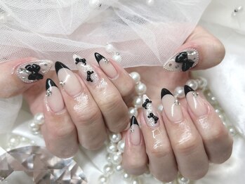 アンジュ(Ange)/【Rika】黒フレンチ×リボン