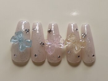 ジェミーネイル シンジュク(Jemiy nail shinjuku)/キラキラカラフルリボン¥9480