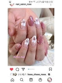 フラワーフレンチネイル