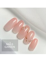 ネイルズガーデン(NAILS GARDEN)/シンプルフラワーネイル