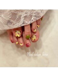 お持ち込み画像でひまわりネイル