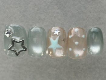 ネイルメゾン 天神店(NAIL MAISON)/ぷるマググリーン星¥9500