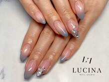 ネイルスタジオ ルキナ(LUCINA)/H-742大人くすみブルーグラデ