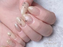 バターイエローベージュネイル