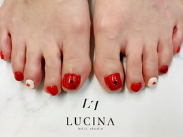 I-157 バレンタインフットネイル