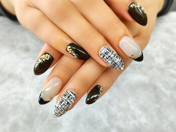 ネイルサロン シェル(Nail Salon SHELL)/モノトーンツイード