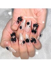 ワイズ 久屋大通(Y's)/チェックリボンネイル