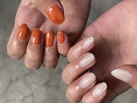 ちぐはぐワンカラーネイル