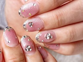ガラスのフレンチネイル☆