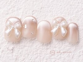シンプルベージュリボン￥9000