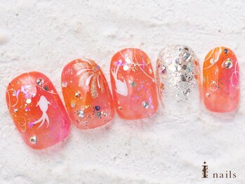 アイネイルズ 横浜WEST店(I-nails)/花火&金魚ネイル10480円