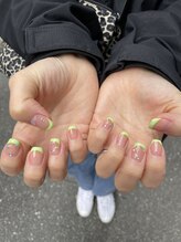 ルル アンド ワウ 薬院(Lulu&wau)/春カラーフレンチネイル