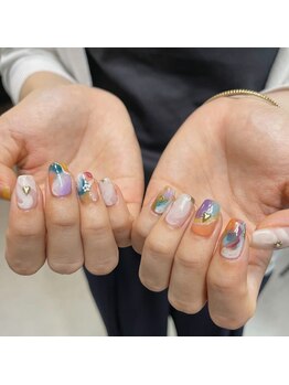 カラフルニュアンスネイル