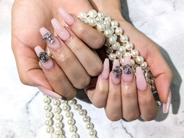 【スカルプ】ピンク×クロム風