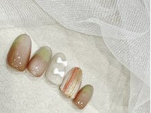 リベレ 福島店(LIBELLE)/ニュアンスグラデ/リボンネイル