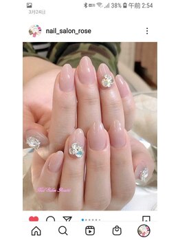 ローズ56(Rose56)/ビジューネイル