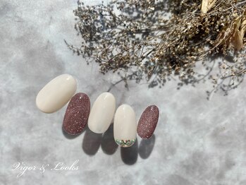 ヴィガー アンド ルックス 白金 目黒(Vigor&Looks)/ホワイト ラメ ブラウン