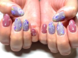 ☆絵画風の紫陽花ネイル☆