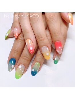 リグネイルスタジオ(Lig nail studio)/グラデーションドット柄ネイル