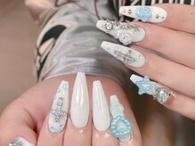 ダークハニー 原宿店(Dark Honey)/水色クロムオーロラネイル