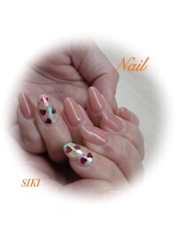 ハート×大人ピンクネイル