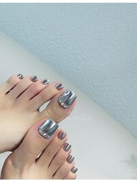 ミラーストーンフットネイル