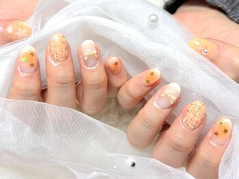 ネイルサロンブリス(nail salon Bliss)/☆オレンジの推し活ネイル☆