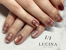 T-272 ブラウンチェックネイル