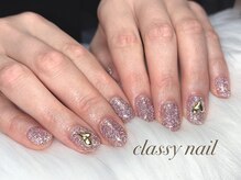 クラッシーネイル(classy nail)の雰囲気（春らしいピンクのフラッシュグリッターデザインです☆）