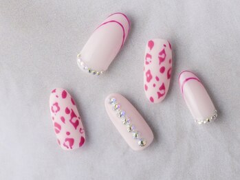 サンミーゴネイル 神戸店(Sunmego Nail)/ピンク☆アニマル柄ネイル