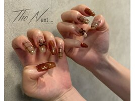 チェック　キラキラ　リボン