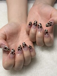 キラキラヒョウ柄ネイル