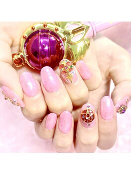 ファラウェイネイル(Faraway nail)/ピンクなセーラームーンネイル☆
