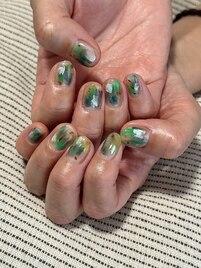 新緑ニュアンスネイル