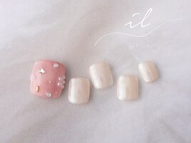 パウダー×フットネイル