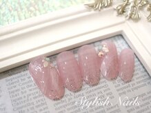 スタイリッシュネイルズ(Stylish Nails)/クリアピンクのフェザー