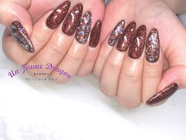 【ロングネイル】ブラウンネイル