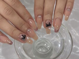ラメフレンチ×リボン☆