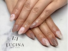 ネイルスタジオ ルキナ(LUCINA)/H-788グレージュ大理石ネイル