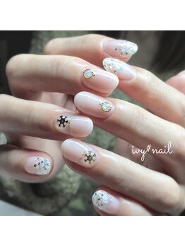 アイビーネイル(ivy-nail)/雪の結晶ネイル☆