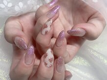 モルフォネイル(Morpho nail)/#ブラウン#ニュアンス#大理石