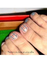 シンラヴィジョンネイルズ(sinravision.nails)/水色チェック柄ネイル