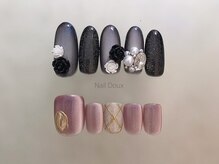 ネイル ドゥ 岡山駅前店(Nail Doux)/ローズ＆ビジューネイル