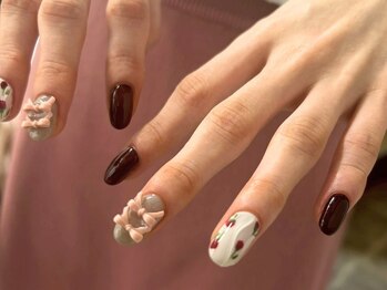 ネリネ 天神(nerine)/ボルドー/リボン/パステルカラー